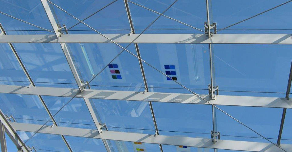 Überdachung mit Kunstglasdach Firma Derix Glasstudios Taunusstein
